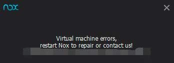 Vm start failed ошибка nox