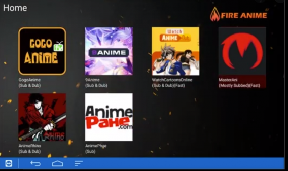 Fire Anime APK Installed on Computer