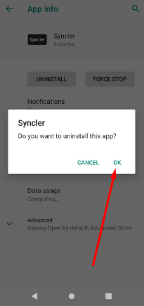 Click on 'OK' - Syncler App