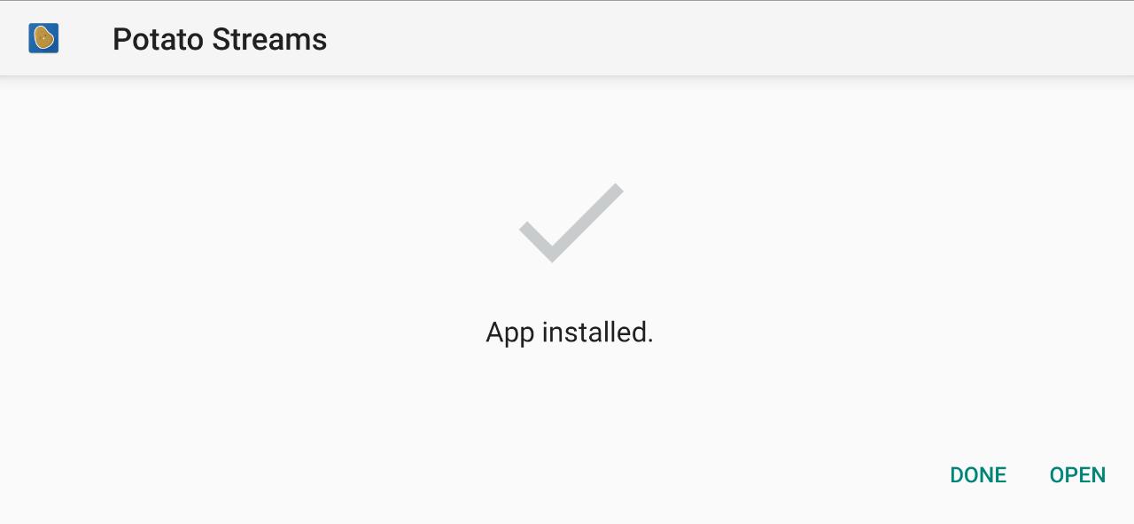POTATO STREAMS INSTALLED