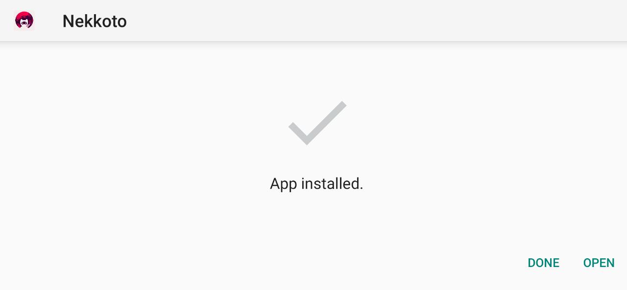 Nekkoto App Installed