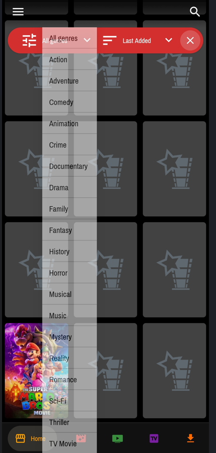 MovieBox Pro on PC Filters options