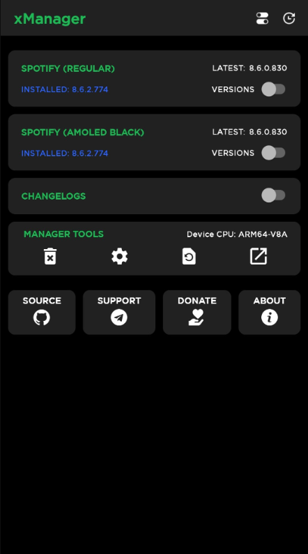 xManager app's Home Page
