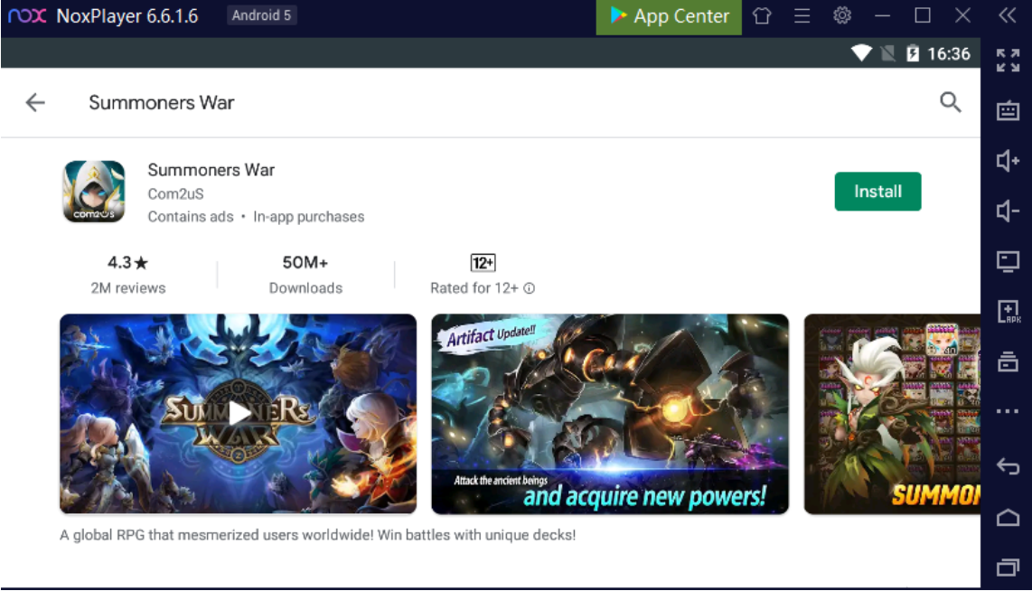 Install Summoners War on NoxPlayer from Google Play