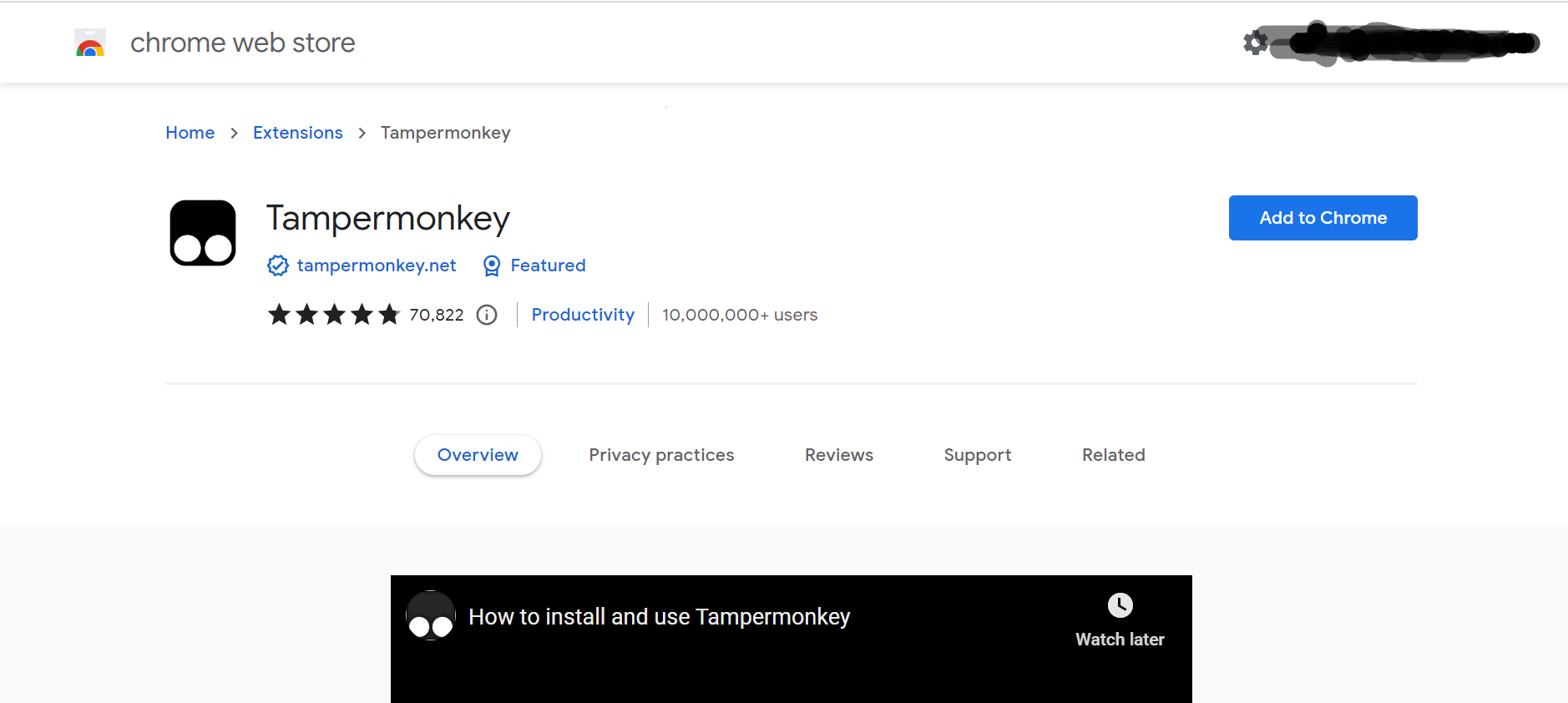 Tapmermonkey for Google chrome 