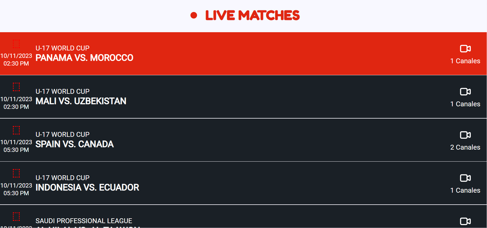 Live Matches