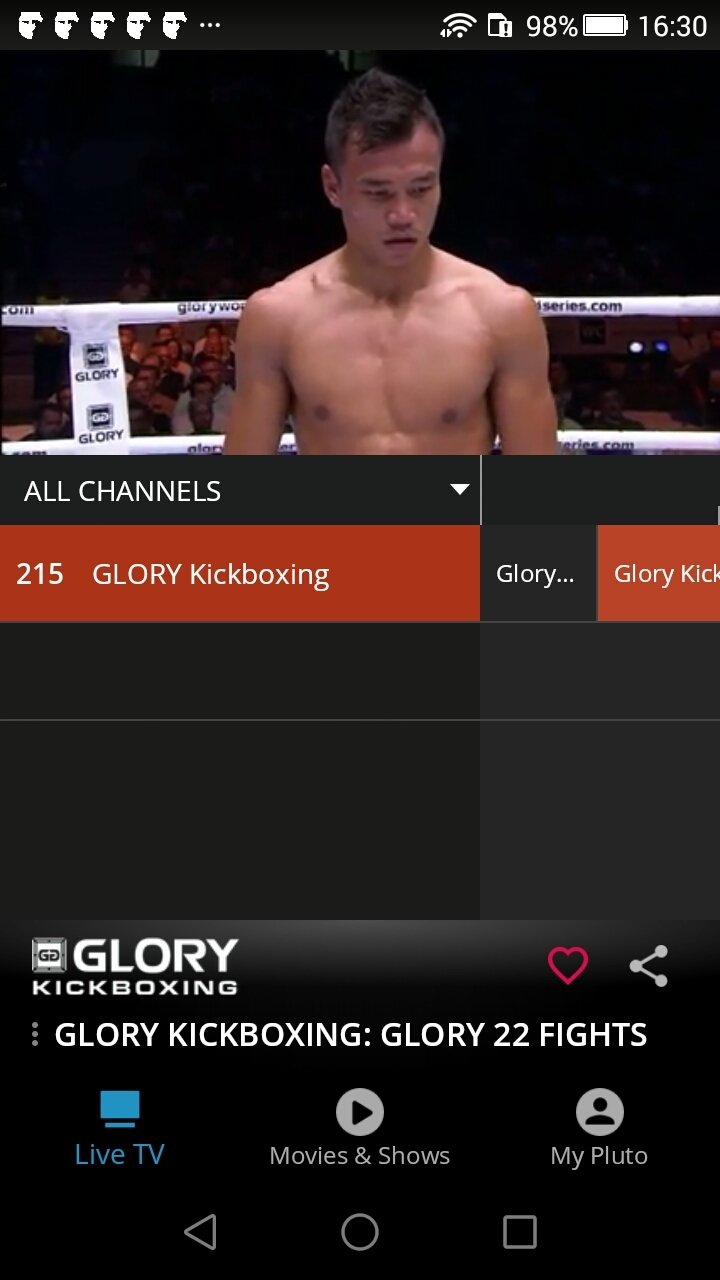 Streaming Kickboxing channel on Pluto TV